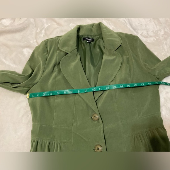 Elementz Petite Olive Green Blazer With Gathered Feminine Touch Large Petite - Picture 5 of 6